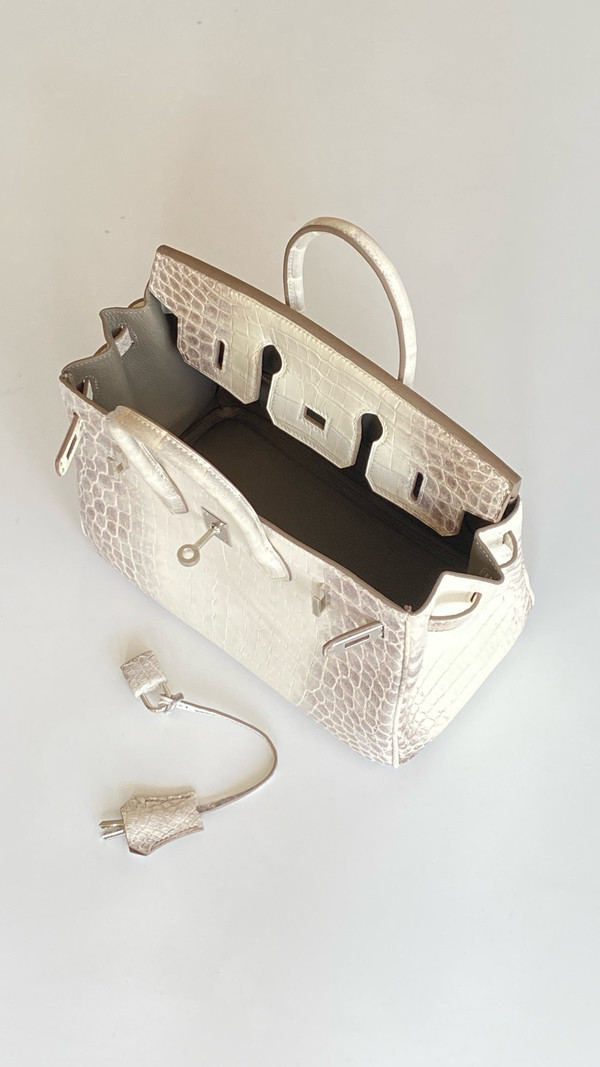 Hermes Matte Himalayan Niloticus Crocodile  Birkin bag 25cm