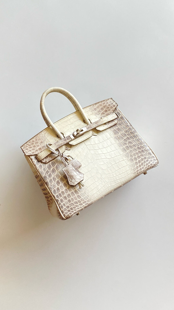 Hermes Matte Himalayan Niloticus Crocodile  Birkin bag 25cm