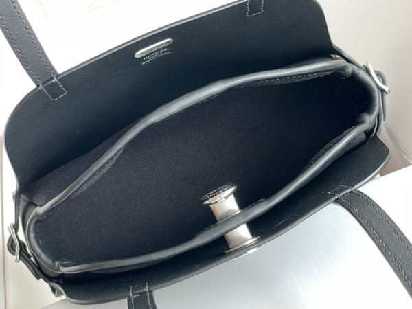 Hermes Tablier Sellier bag Black with Palladium Hardware