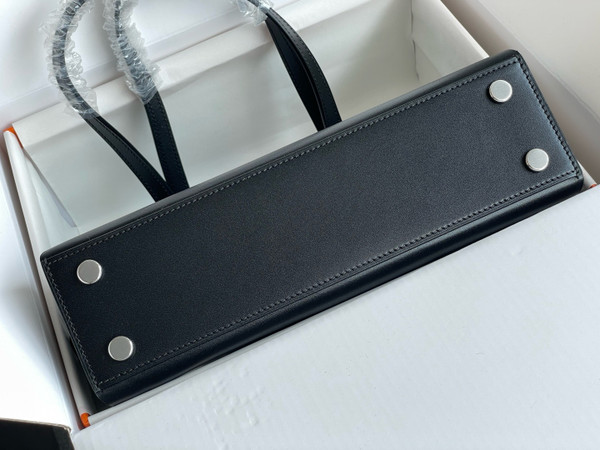 Hermes Tablier Sellier bag Black with Palladium Hardware