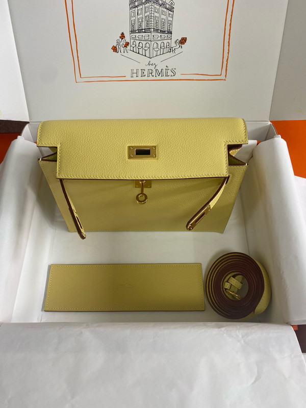 Hermes Jaune Poussin Kelly Danse Bag Evercolour Leather Gold Hardware