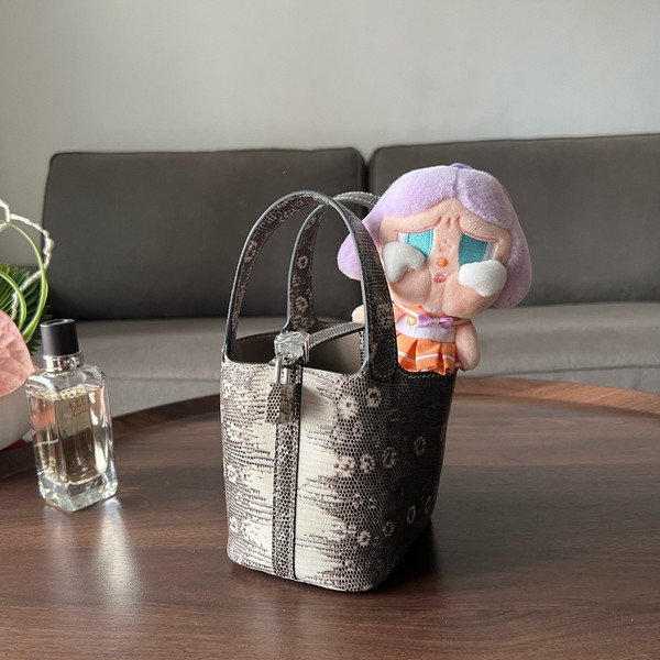 Hermes Limited Edition Picotin Lock Micro Mini 14 Bag OMBRÉ SALVATOR LIZARD  Tote Palladium Hardware