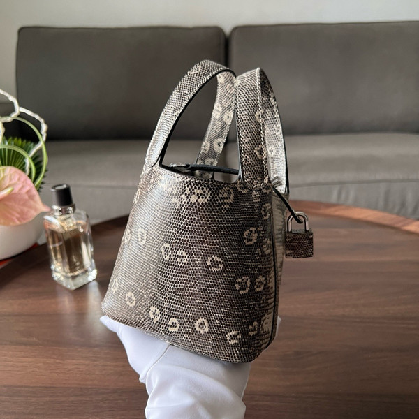 Hermes Limited Edition Picotin Lock Micro Mini 14 Bag OMBRÉ SALVATOR LIZARD  Tote Palladium Hardware