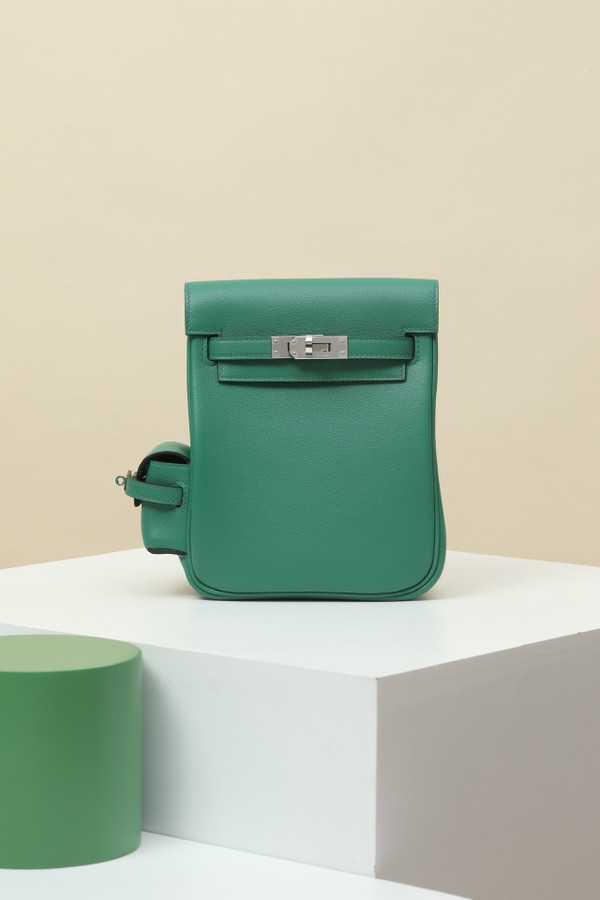 HERMÈS KELLY JUMP BAG U4 Vert vertigao SWIFT LEATHER  PALLADIUM HARDWARE