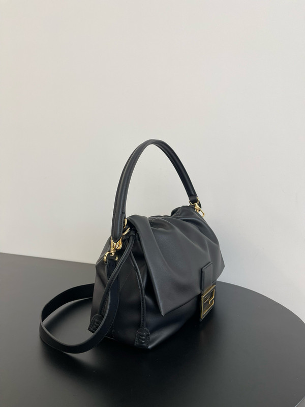 Fendi Mamma Baguette Large  nappa leather bag Black