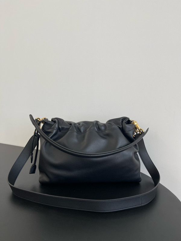 Fendi Mamma Baguette Large  nappa leather bag Black