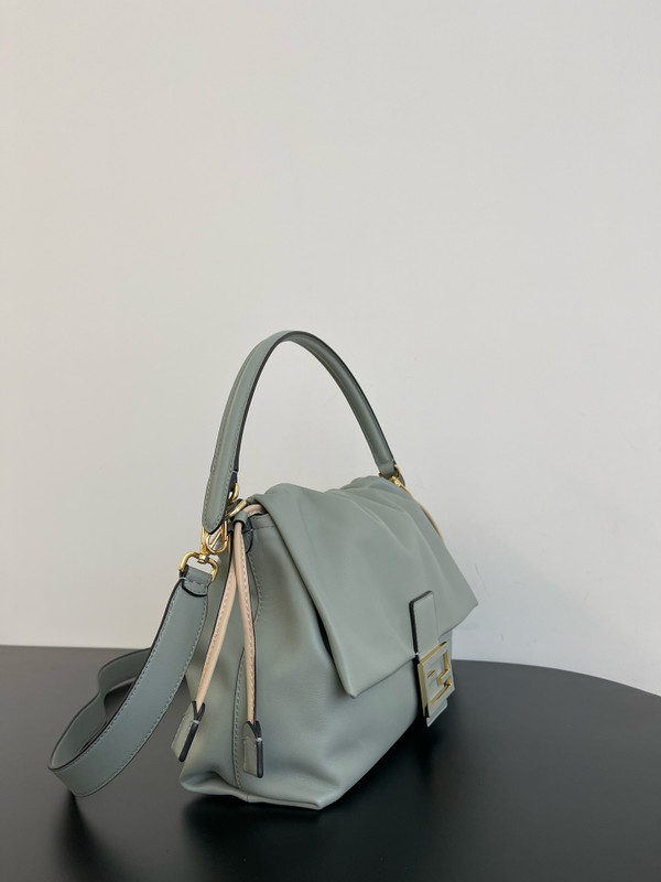 Fendi Mamma Baguette Large  nappa leather bag Green