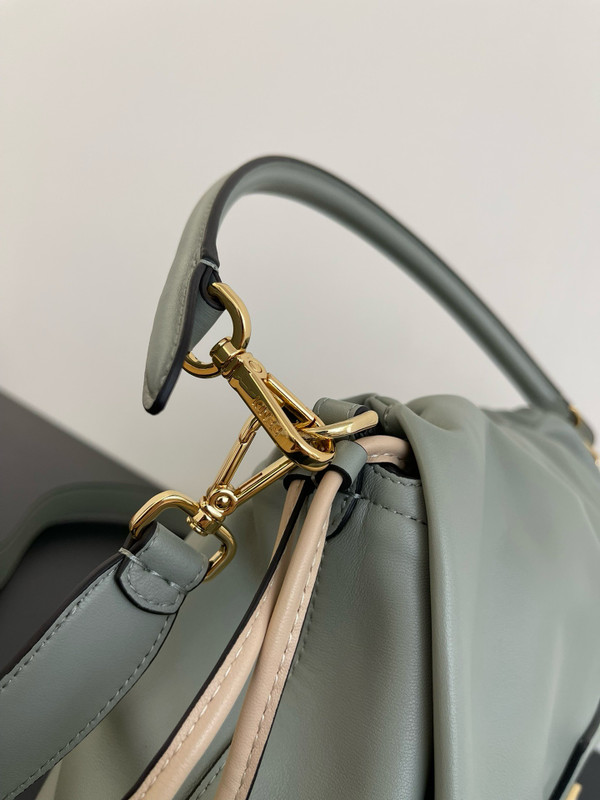 Fendi Mamma Baguette Large  nappa leather bag Green