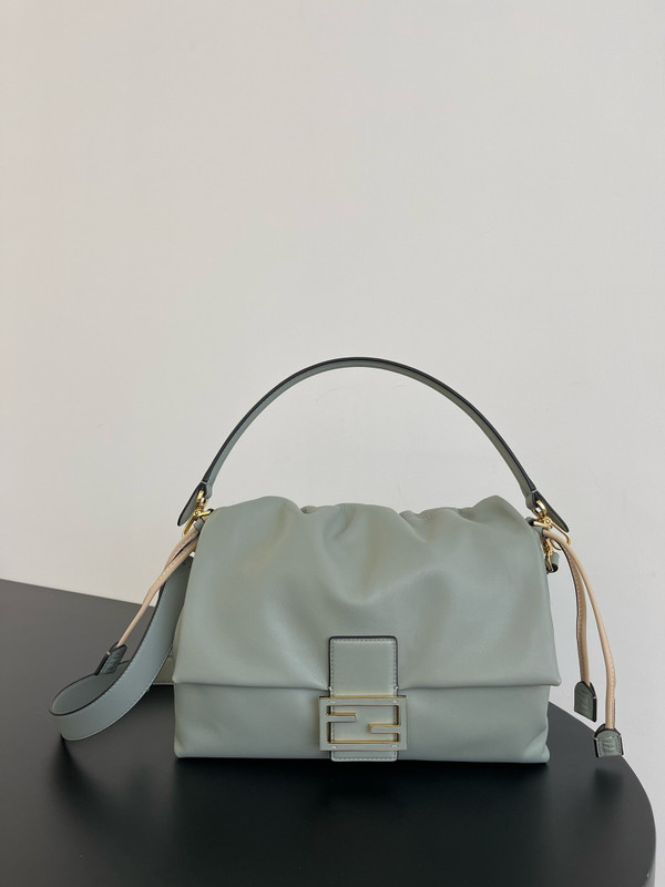 Fendi Mamma Baguette Large  nappa leather bag Green