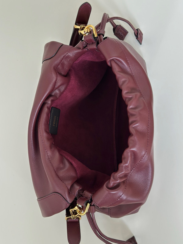 Fendi Mamma Baguette Large  nappa leather bag Bordeaux
