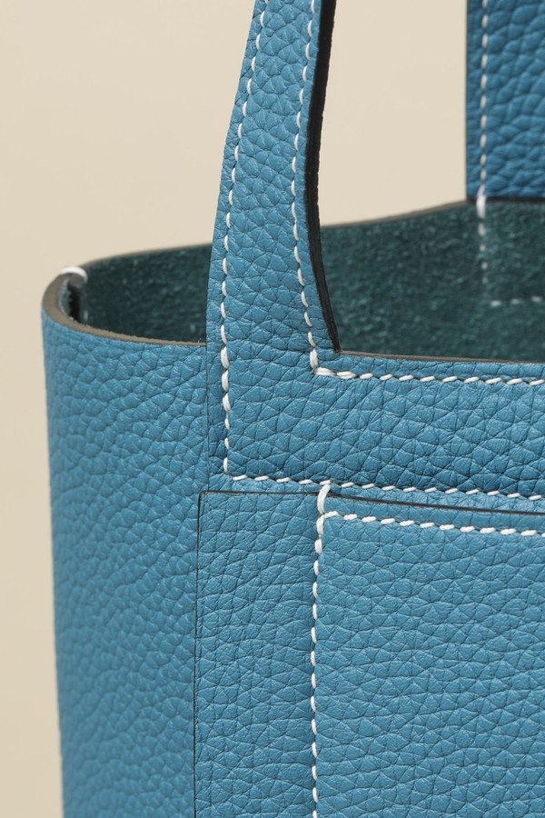 Hermes  Taurillon Clemence Cabasellier 31 New Bleu Jean (D2)