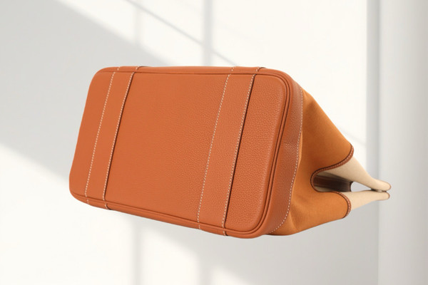 Hermes Toile Militaire Negonda Vertical Pockets Garden Party Beton Gold