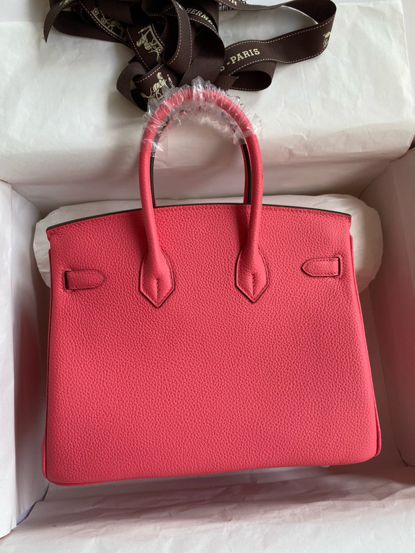 Hermes Rose Azalee Birkin 25 cm Togo Gold Hardware
