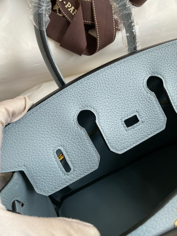 Hermes Blue Line Birkin 25 cm Togo Gold Hardware