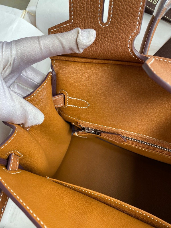 Hermes Gold Birkin 25 cm Togo Palladium Hardware