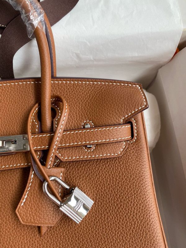 Hermes Gold Birkin 25 cm Togo Palladium Hardware