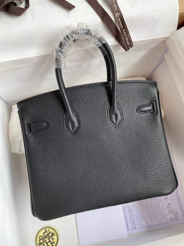 Hermes Black Birkin 25 cm Togo Palladium Hardware