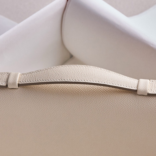 HERMES KELLY CUT CLUTCH BAG CRAIE EPSOM PALLADIUM HARDWARE