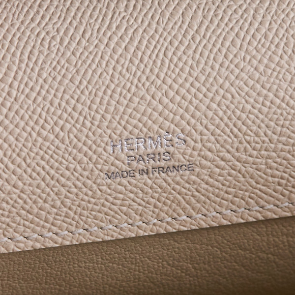 HERMES KELLY CUT CLUTCH BAG CRAIE EPSOM PALLADIUM HARDWARE