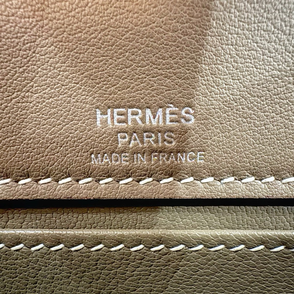 Hermès Limited Edition Mini Kelly Pochette Etoupe Swift leather/ Toile  Palladium hardware