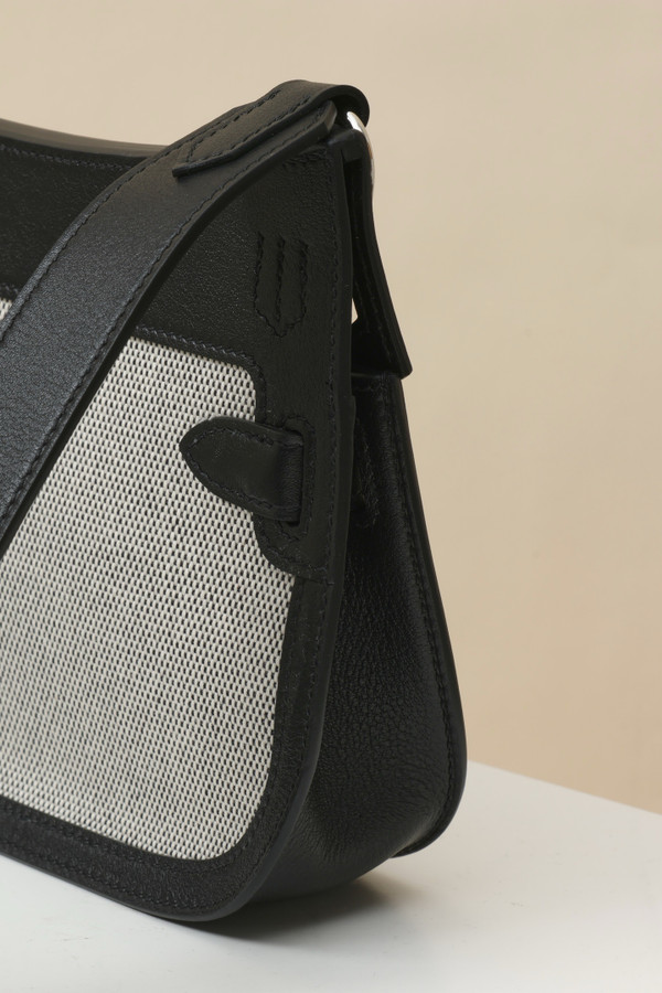 HERMÈS JYPSIERE MINI BAG TOILE/SWIFT LEATHER BLACK