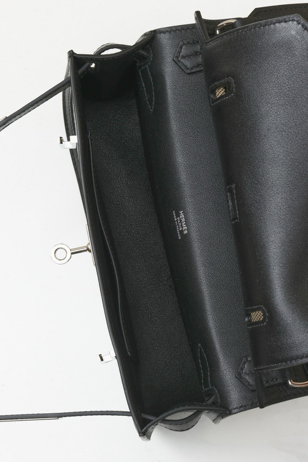 HERMÈS JYPSIERE MINI BAG TOILE/SWIFT LEATHER BLACK