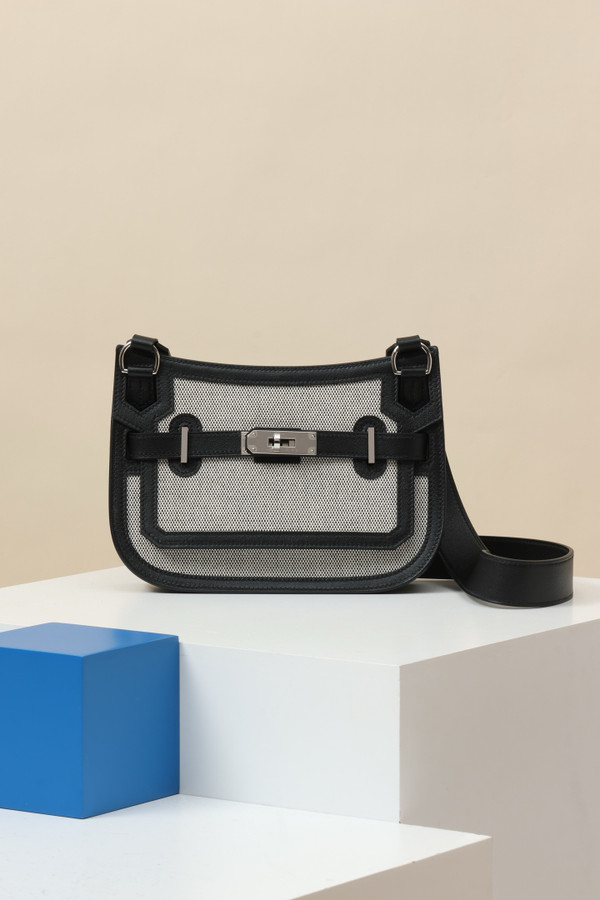 HERMÈS JYPSIERE MINI BAG TOILE/SWIFT LEATHER BLACK