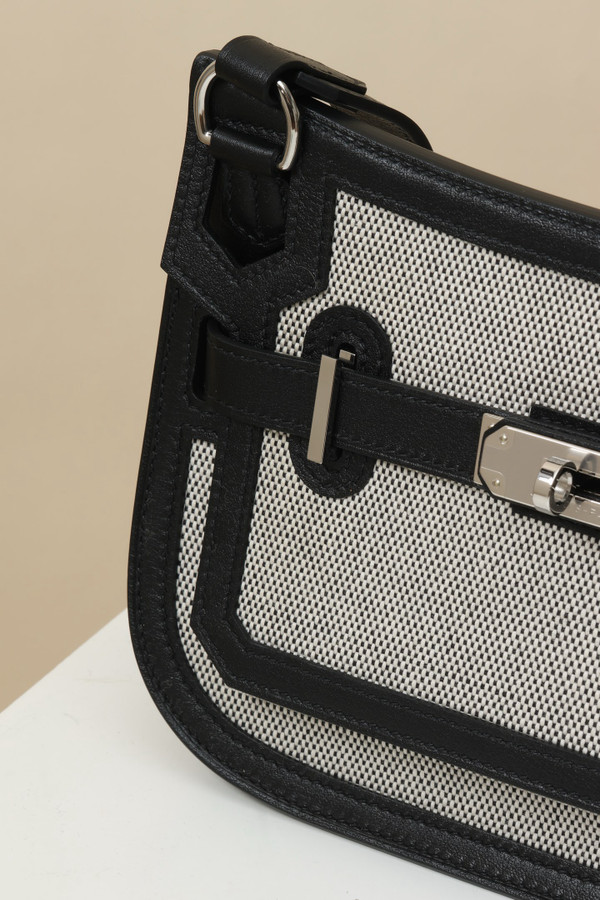 HERMÈS JYPSIERE MINI BAG TOILE/SWIFT LEATHER BLACK