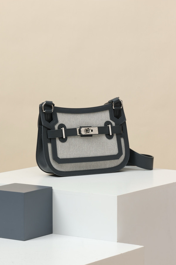 HERMÈS JYPSIERE MINI BAG TOILE/SWIFT LEATHER ARDOISE