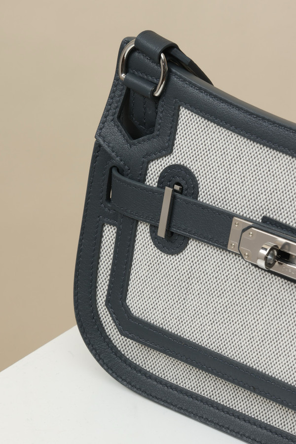 HERMÈS JYPSIERE MINI BAG TOILE/SWIFT LEATHER ARDOISE