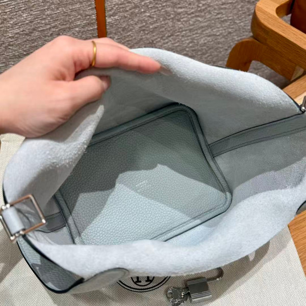 Hermes Bleu Pale Picotin Lock 18 Togo Leather Bag