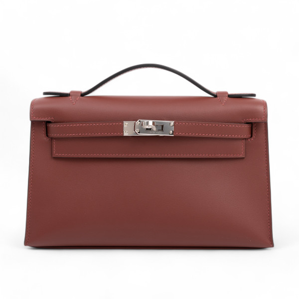 Hermès Rough H Mini Kelly Pochette Swift leather Palladium hardware