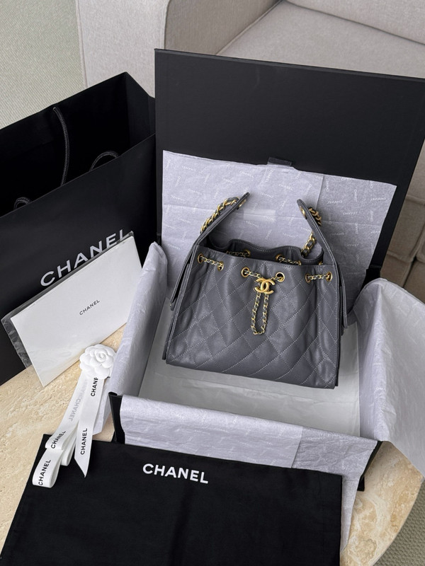 Chanel SPRING-SUMMER 2025 CHANEL 25 SMALL HANDBAG GREY