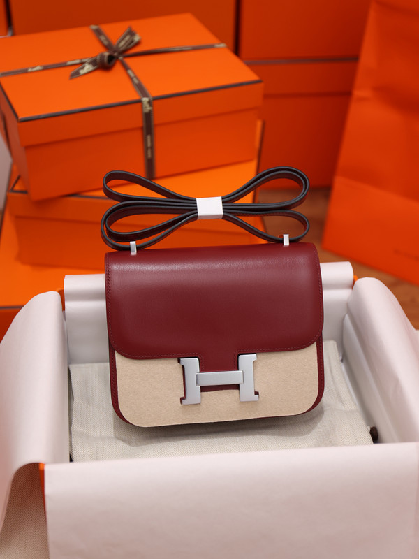 Hermes Constance 19 Rough H Box calf leather Palladium hardware