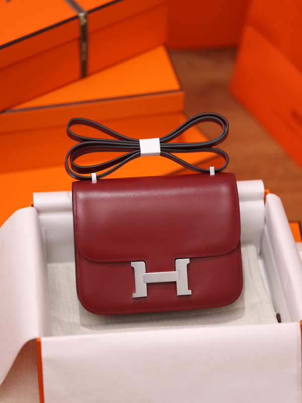 Hermes Constance 19 Rough H Box calf leather Palladium hardware
