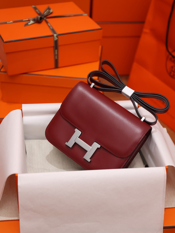 Hermes Constance 19 Rough H Box calf leather Palladium hardware