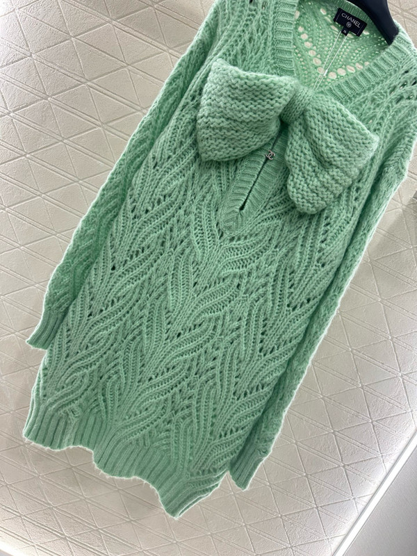 Chanel Fall-Winter 2025/26   Short Dress   Mohair & Wool  Light Green