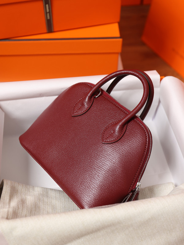 HERMÈS BOLIDE 1923 MINI BAG MYSORE GOATSKIN PALLADIUM HARDWARE ROUGH H