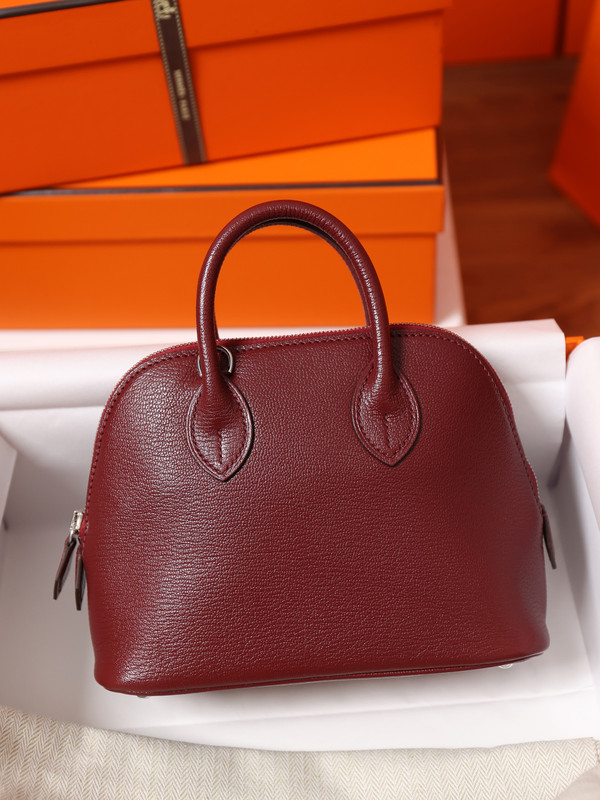HERMÈS BOLIDE 1923 MINI BAG MYSORE GOATSKIN PALLADIUM HARDWARE ROUGH H