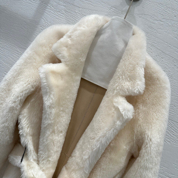Brunello Cucinelli Shearling Coat White