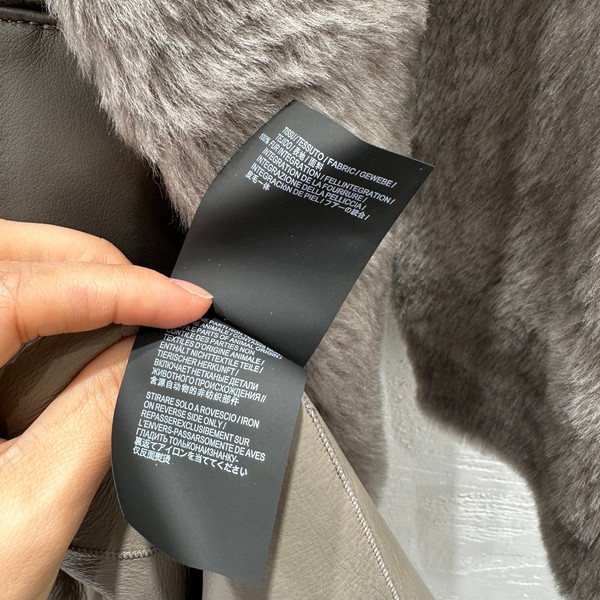 Brunello Cucinelli Shearling Coat Grey