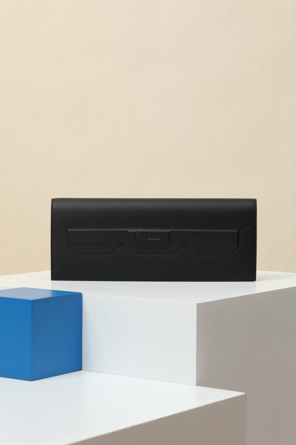 Hermès Shadow Clutch Black Swift Leather