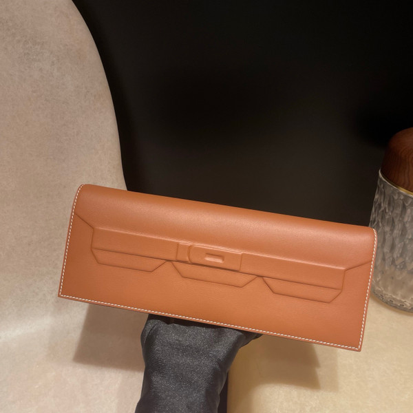 Hermès Shadow Clutch Gold Swift Leather