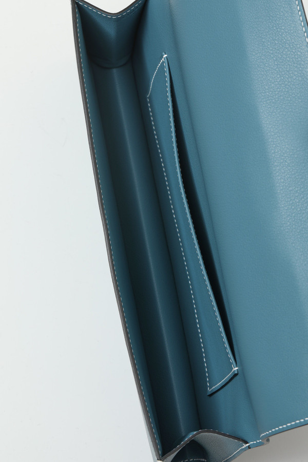Hermès Shadow Clutch Blue Jean Swift Leather