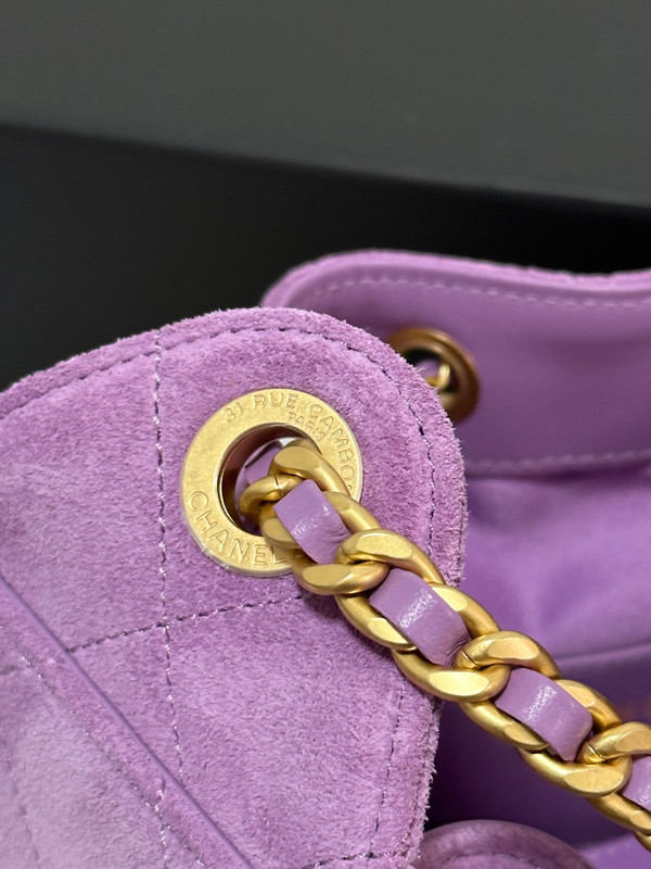 CHANEL Cruise 2025/26 CHANEL 25 Mini Handbag Suede Calfskin Purple