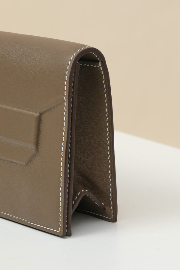 Hermès Shadow Clutch 8Q Etoupe Swift Leather