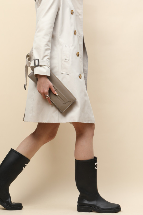 Hermès Shadow Clutch Etoupe Swift Leather