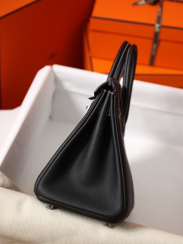 Hermes Special Order (HSS) Black/White  Birkin 25 cm Togo Palladium Hardware