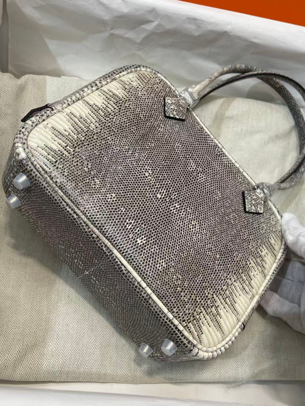 Hermes Plume Elan 32 Lizard Ombre Palladium Hardware