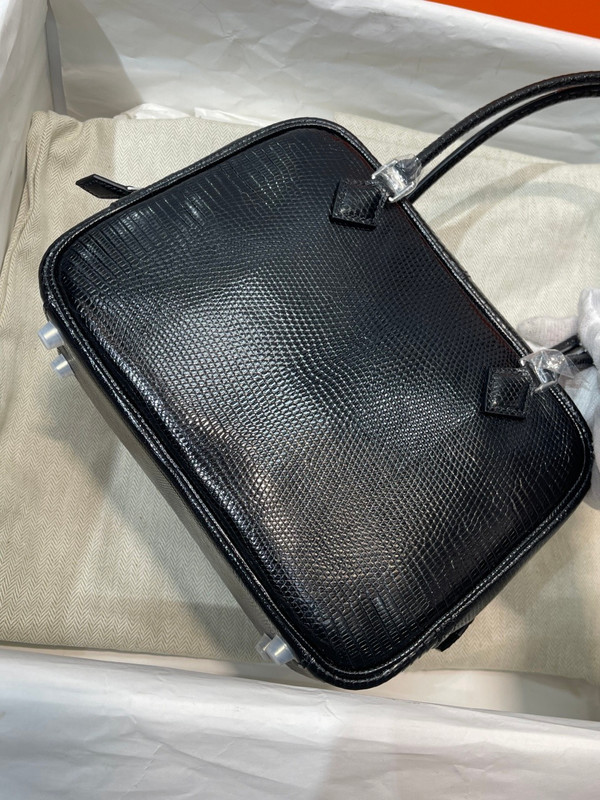 Hermes Plume Elan Mini Bag in Black Lizard